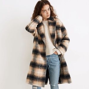 NWOT Madewell Courton Cocoon Coat in Plaid